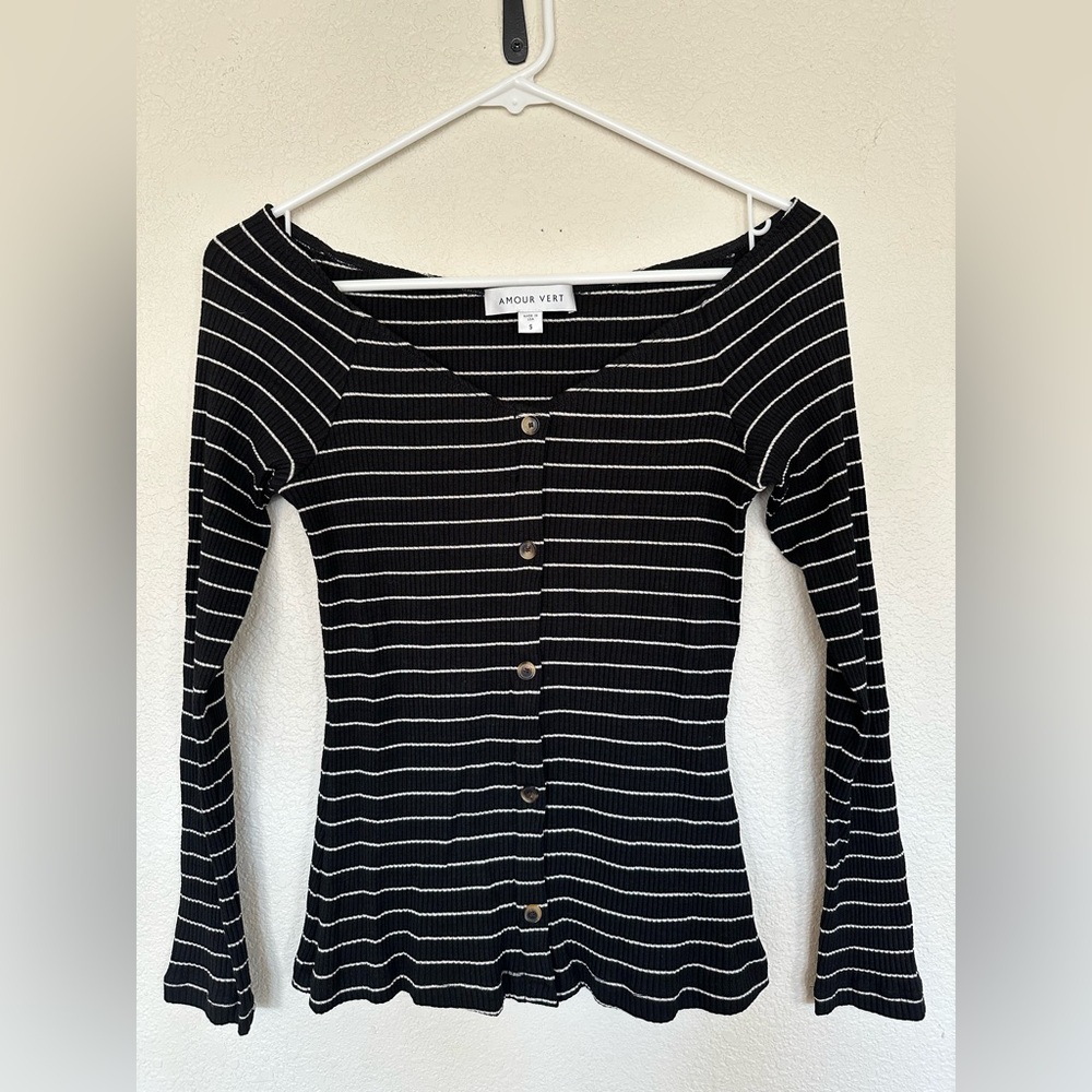 Amour Vert Modal Paris Rib Top - Size S